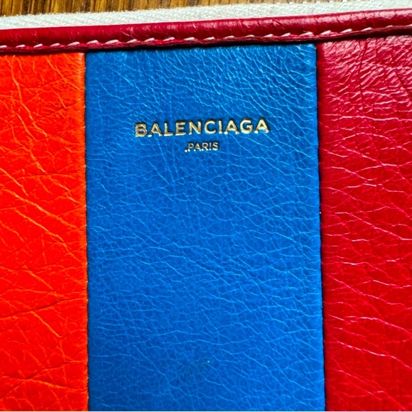 🔥Balenciaga🔥Multicolor Striped Leather Bazar Zip Around Wallet - Picture 4 of 11